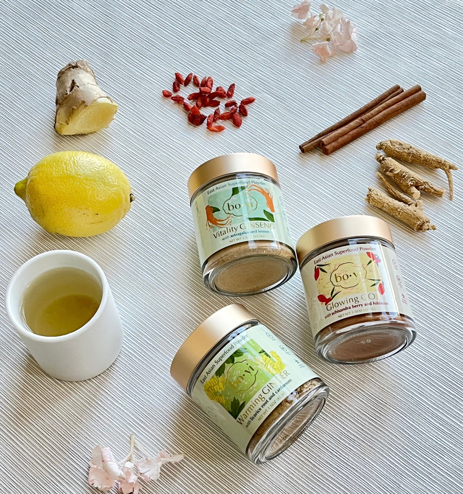 longevity trio of asian superfood instant tea and herbal blends 